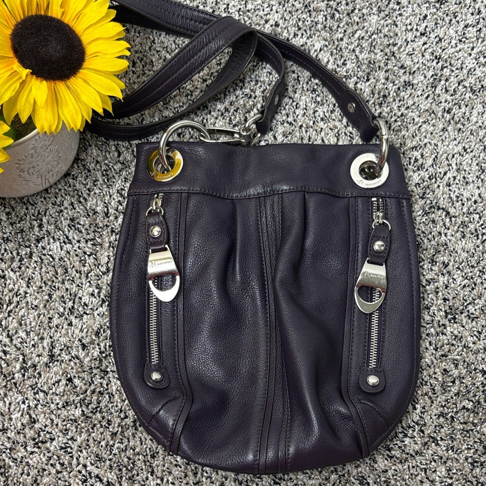 B.Makowsky Purple Leather Crossbody